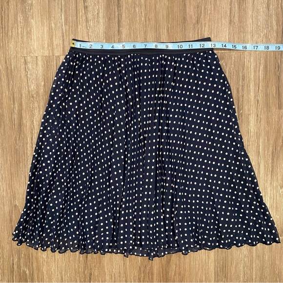 Forever 21 Navy Blue Pleated Polka Dot Skirt Women’s Size Medium - Picture 10 of 11